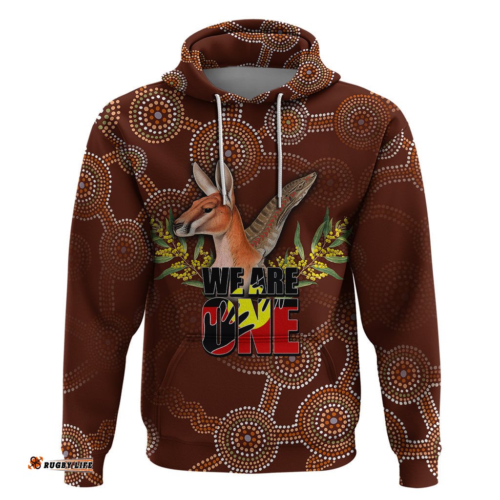 we are one koori and australia hoodie aboriginal pattern dt02