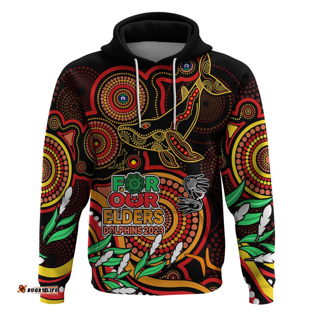 custom dolphins rugby aboriginal art hoodie naidoc indigenous tribal