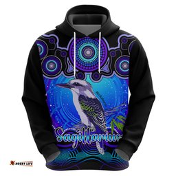 personalised australia sagittarius kookaburra zodiac hoodie auz astrology aboriginal blue