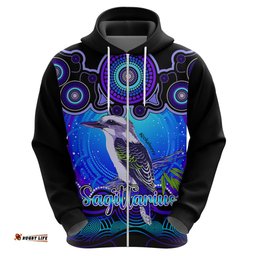 personalised australia sagittarius kookaburra zodiac hoodie auz astrology aboriginal blue
