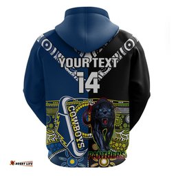custom panthers and cowboys rugby hoodie aboriginal version