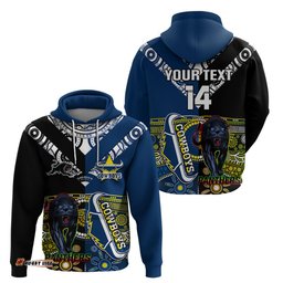 custom panthers and cowboys rugby hoodie aboriginal version