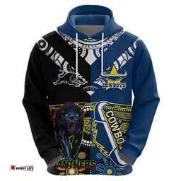custom panthers and cowboys rugby hoodie aboriginal version