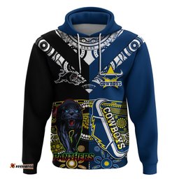 custom panthers and cowboys rugby hoodie aboriginal version