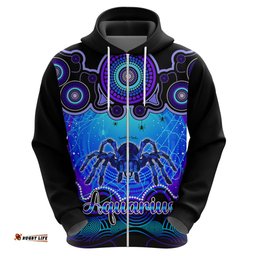 personalised australia scorpio tarantulas spider zodiac hoodie auz astrology aboriginal blue