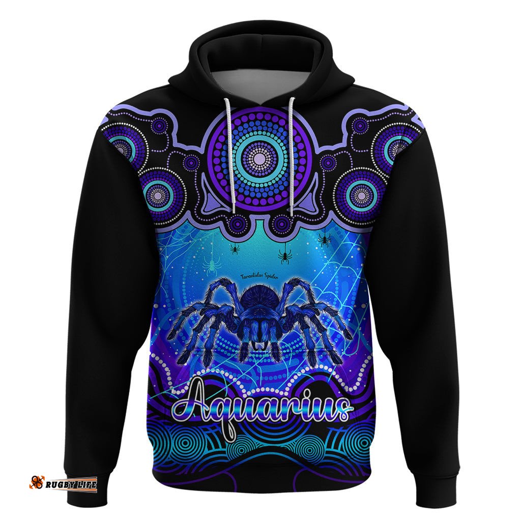 personalised australia scorpio tarantulas spider zodiac hoodie auz astrology aboriginal blue
