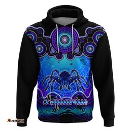 personalised australia scorpio tarantulas spider zodiac hoodie auz astrology aboriginal blue