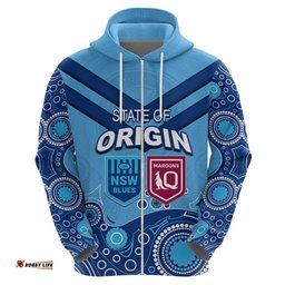custom state of origin nsw blues vs qld maroon rugby hoodie blue style