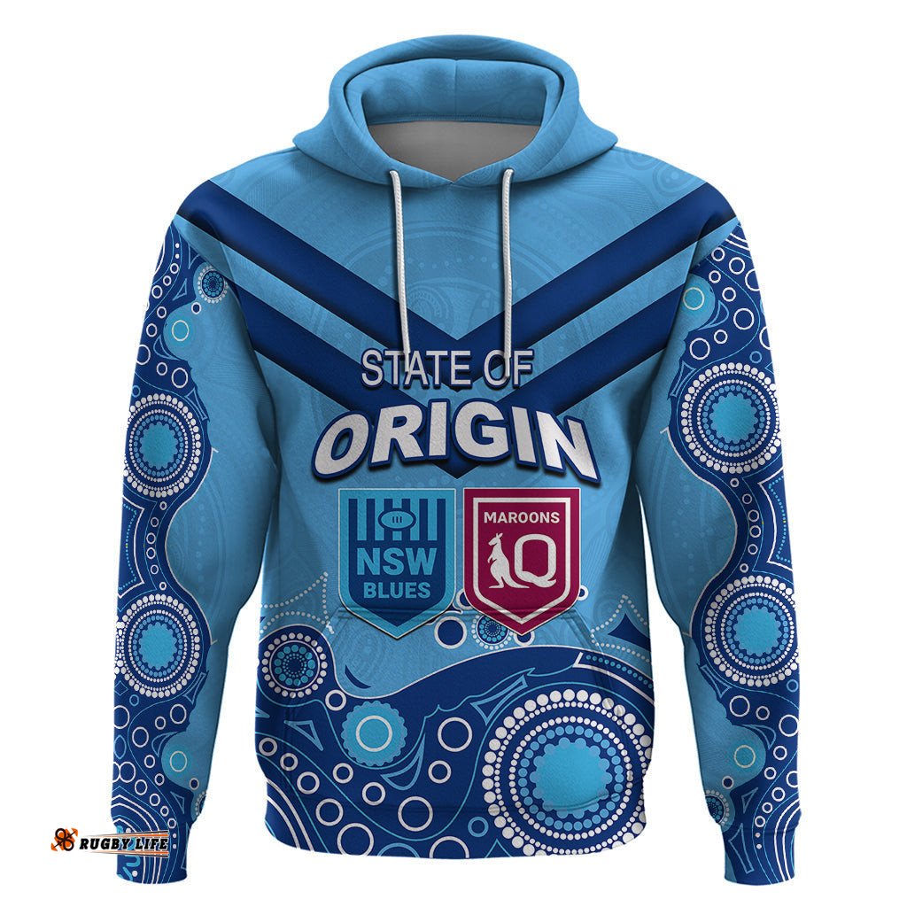 custom state of origin nsw blues vs qld maroon rugby hoodie blue style