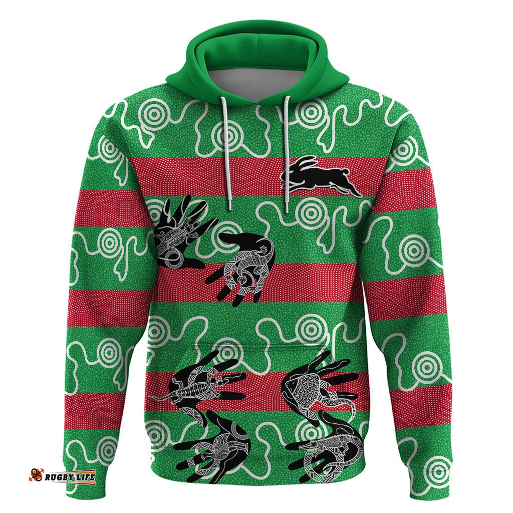 rabbitohs rugby premiers hoodie go the bunnies aboriginal dots