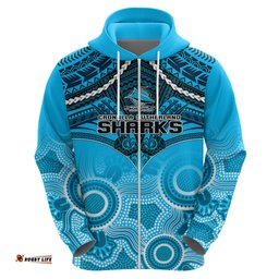 sharks rugby hoodie go sharkies aboriginal mix polynesian pattern