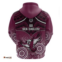 sea eagles rugby hoodie aboriginal mix polynesian pattern