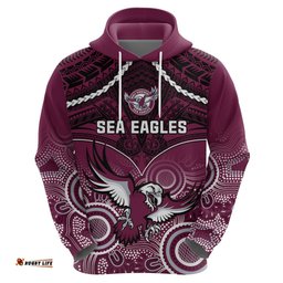 sea eagles rugby hoodie aboriginal mix polynesian pattern