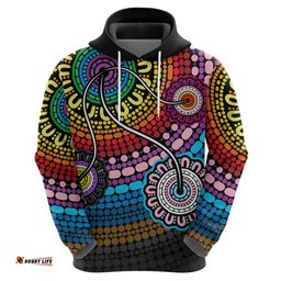 australia lgbtq+ history month hoodie indigenous rainbows pride be you