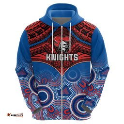 personalised knights rugby hoodie aboriginal mix polynesian pattern