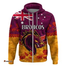 broncos rugby anzac hoodie lest we forget