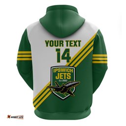 personalised australia rugby hoodie ipswich jets est 1982 sporty style