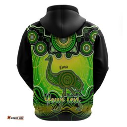 personalised australia aquarius emu zodiac hoodie auz astrology aboriginal green