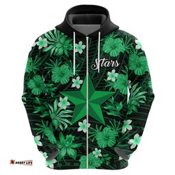 australian stars cricket hoodie baeuty pacific hibiscus and polynesian pattern