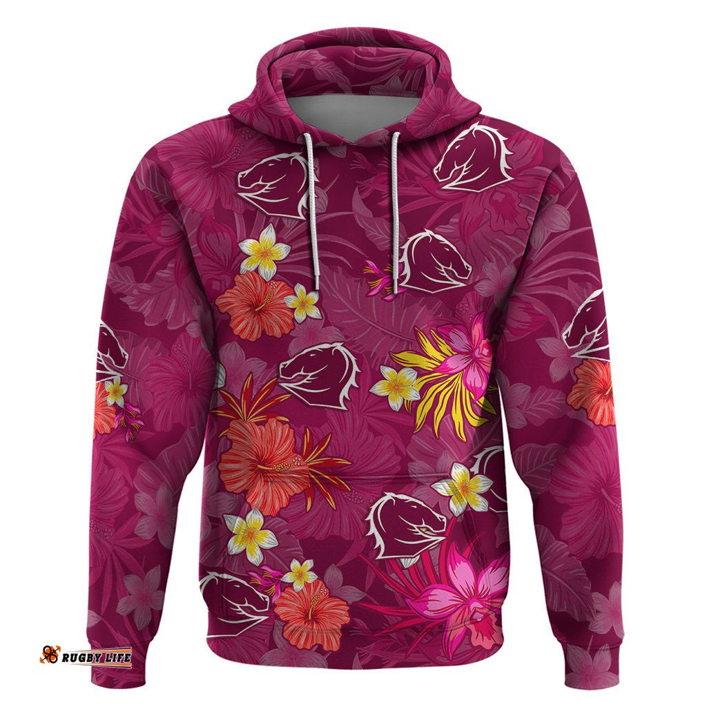 broncos rugby hoodie beautiful floral pattern spring summer vibe