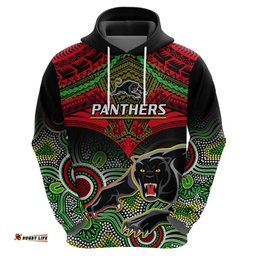 panthers rugby hoodie penrith 1966 aboriginal mix polynesian pattern