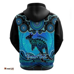 personalised australia aries kangaroo zodiac hoodie auz astrology aboriginal aqua