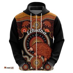 personalised australian astrology hoodie aboriginal echidna zodiac sign