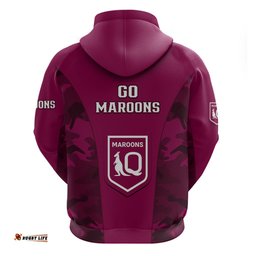 qld rugby hoodie go maroons camouflage sporty style