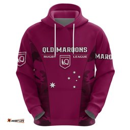 qld rugby hoodie go maroons camouflage sporty style