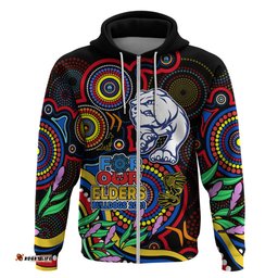 custom bulldogs football aboriginal art hoodie naidoc indigenous tribal