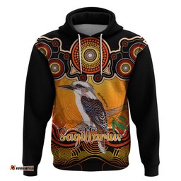 personalised australia sagittarius kookaburra zodiac hoodie auz astrology aboriginal red