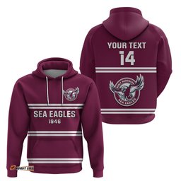 personalised sea eagles rugby hoodie manly warringah maroon sporty style