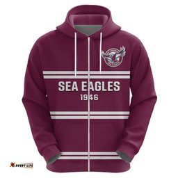 personalised sea eagles rugby hoodie manly warringah maroon sporty style