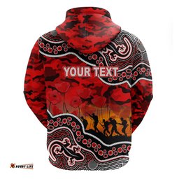 custom personalised anzac day nrl dolphins hoodie aboriginal lizard patterns