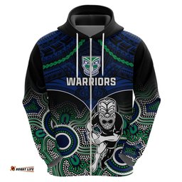 warriors rugby hoodie nz aboriginal mix polynesian pattern