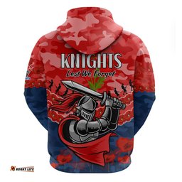 knights rugby anzac hoodie lest we forget