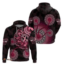 australia indigenous hoodie breast cancer ribbon aboriginal art black