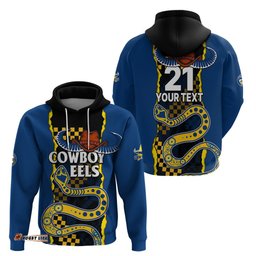custom text and number nrl combine cowboys and parra eels hoodie sporty style