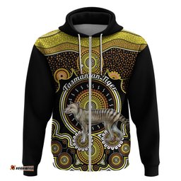 personalised australian astrology hoodie aboriginal tasmanian tiger zodiac sign