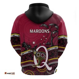 qld maroons rugby hoodie go queensland kangaroo indigenous