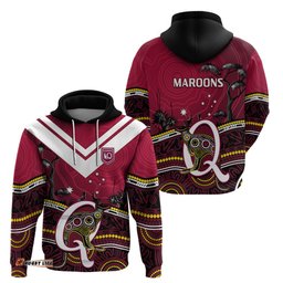 qld maroons rugby hoodie go queensland kangaroo indigenous