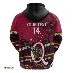 personalised qld maroons rugby hoodie go queensland kangaroo indigenous