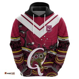 personalised qld maroons rugby hoodie go queensland kangaroo indigenous
