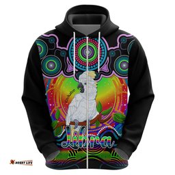 personalised australia libra cockatoo zodiac hoodie auz astrology aboriginal rainbow
