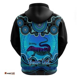 personalised australia capricorn goanna zodiac hoodie auz astrology aboriginal aqua