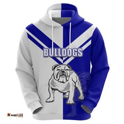 custom text and number nrl bulldogs hoodie mix jersey