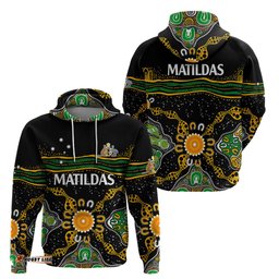 matildas australia soccer hoodie aboriginal dots style