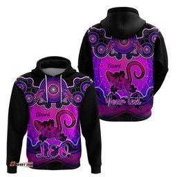personalised australia leo lizard zodiac hoodie auz astrology aboriginal magenta