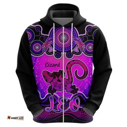 personalised australia leo lizard zodiac hoodie auz astrology aboriginal magenta