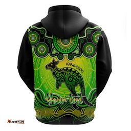 personalised australia aries kangaroo zodiac hoodie auz astrology aboriginal green